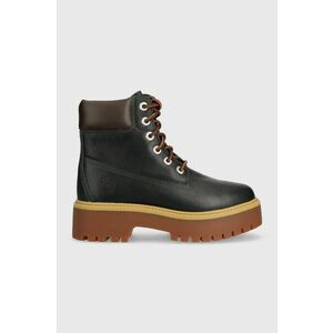 Timberland bocanci de piele Stone Street 6in WP femei, culoarea verde, cu toc plat, TB0A5RK1EA11 imagine