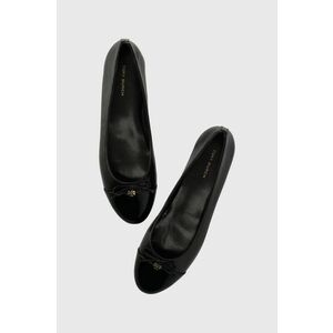 Tory Burch balerini de piele CAP-TOE BALLET culoarea negru, 154511-004 imagine