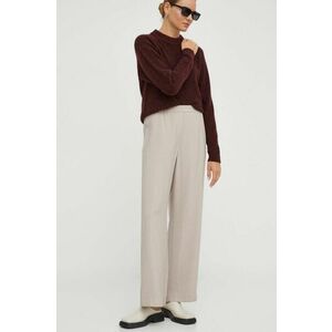 Marc O'Polo pantaloni femei, culoarea bej, lat, high waist imagine