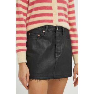 Levi's fusta jeans culoarea negru, mini, evazati imagine