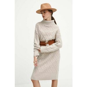 Medicine rochie culoarea bej, midi, oversize imagine