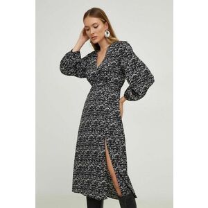 Answear Lab rochie culoarea negru, midi, evazati imagine