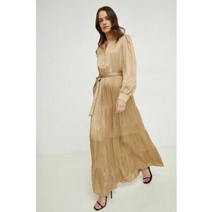 Answear Lab rochie culoarea auriu, maxi, evazati imagine