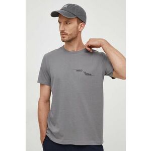 BOSS Green tricou din bumbac bărbați, culoarea gri, cu imprimeu 50506358 imagine