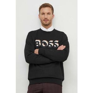 BOSS hanorac de bumbac bărbați, culoarea negru, cu imprimeu 50507939 imagine