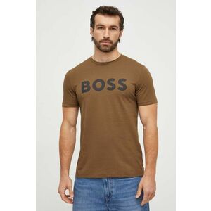 BOSS tricou din bumbac CASUAL bărbați, culoarea verde, cu imprimeu 50481923 imagine