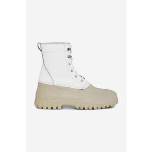 Rains botine x Diemme Anatra Boot femei, culoarea alb, cu toc plat 2059.WHITEREFL-WHITE.REFL imagine