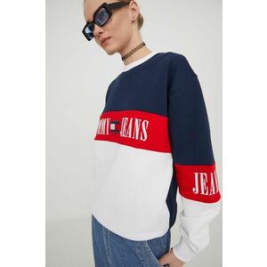 Tommy Jeans bluză femei, culoarea bleumarin, cu model DW0DW17514 imagine