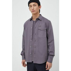 G-Star Raw camasa barbati, culoarea violet, cu guler clasic, regular imagine