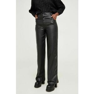 Answear Lab pantaloni femei, culoarea negru, drept, high waist imagine