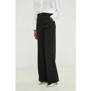 Answear Lab pantaloni femei, culoarea negru, drept, high waist imagine