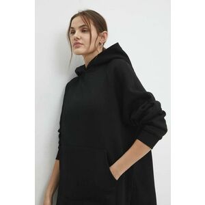 Answear Lab bluza femei, culoarea negru, cu glugă, neted imagine