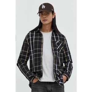 Tommy Jeans cămașă din bumbac bărbați, culoarea negru, cu guler clasic, regular DM0DM18334 imagine