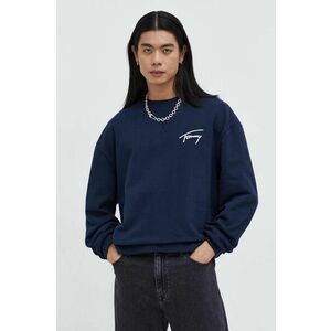 Tommy Jeans hanorac de bumbac bărbați, culoarea bleumarin, cu imprimeu DM0DM17989 imagine