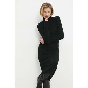 Answear Lab rochie culoarea negru, midi, mulata imagine