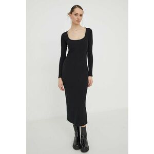 Hollister Co. rochie culoarea negru, midi, mulata imagine