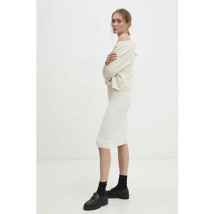 Answear Lab rochie și cardigan culoarea bej imagine