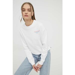 Tommy Jeans bluză femei, culoarea alb, cu imprimeu DW0DW17336 imagine