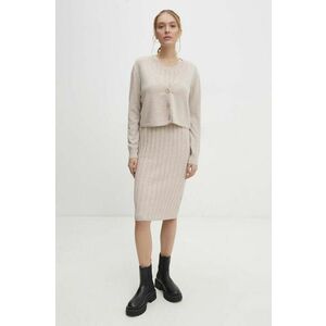 Answear Lab rochie și cardigan culoarea bej imagine