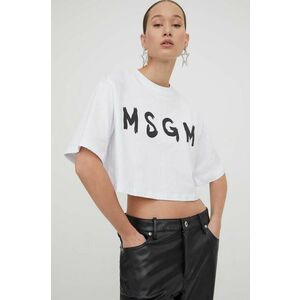 MSGM tricou din bumbac femei, culoarea alb 3641MDM137.247002 imagine