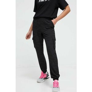 Dkny pantaloni femei, culoarea negru, high waist imagine