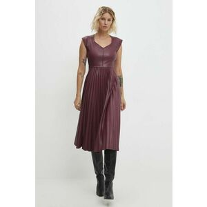 Answear Lab rochie culoarea rosu, midi, evazati imagine