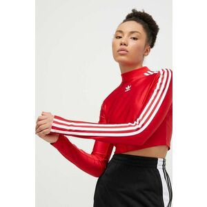 adidas Originals longsleeve femei, culoarea roșu, cu turtleneck IR8132 imagine