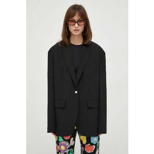 Moschino Jeans sacou culoarea negru, oversize, neted imagine