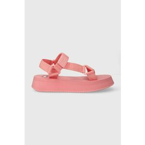 Tommy Jeans sandale TJW EVA SANDAL femei, culoarea roz, cu platforma, EN0EN02466 imagine