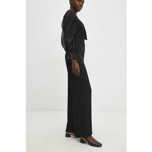 Answear Lab pantaloni femei, culoarea negru, lat, high waist imagine