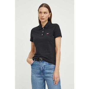 Levi's tricou polo femei, culoarea negru imagine