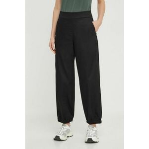 Max Mara Leisure pantaloni de bumbac culoarea negru, lat, high waist 2416130000000 imagine