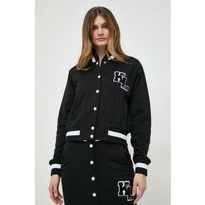 Karl Lagerfeld bluza femei, culoarea negru, cu imprimeu imagine