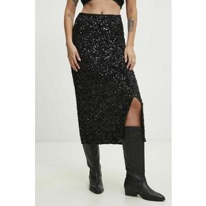 Answear Lab fusta culoarea negru, midi, drept imagine