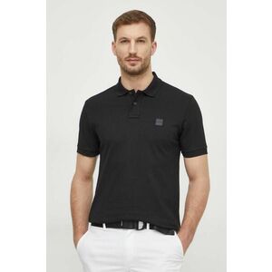 BOSS Orange tricou polo bărbați, culoarea negru, uni 50507803 imagine