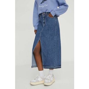 Hollister Co. fusta jeans culoarea albastru marin, maxi, drept imagine