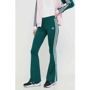 adidas Originals pantaloni de trening Flared culoarea verde, cu imprimeu, IN6320 imagine