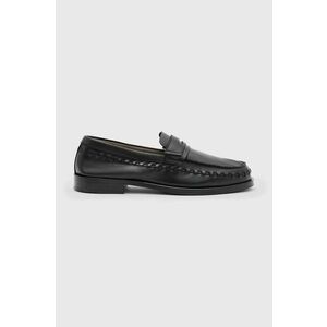 AllSaints mocasini de piele Sammy Leather Loafer barbati, culoarea negru, MF722X imagine