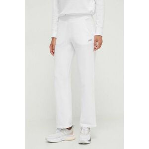 Dkny pantaloni de trening culoarea alb, neted imagine