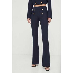 Silvian Heach pantaloni femei, culoarea albastru marin, drept, high waist imagine