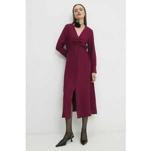 Answear Lab rochie culoarea bordo, midi, drept imagine