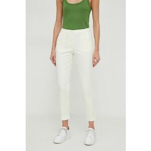 Sisley pantaloni femei, culoarea bej, mulata, medium waist imagine