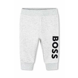 BOSS pantaloni de trening pentru copii culoarea gri, cu imprimeu imagine