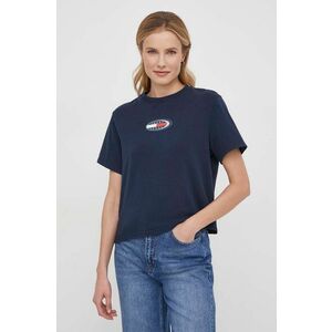 Tommy Jeans tricou din bumbac femei, culoarea bleumarin DW0DW18126 imagine