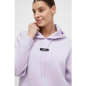 Dkny bluza femei, culoarea violet, cu glugă, neted imagine