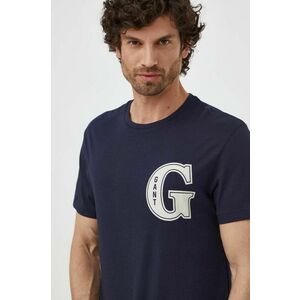 Gant tricou din bumbac barbati, culoarea albastru marin, cu imprimeu imagine