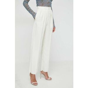 Marella pantaloni femei, culoarea bej, lat, high waist 2413130000000 imagine