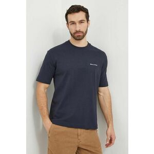 Marc O'Polo tricou din bumbac barbati, culoarea albastru marin, neted imagine