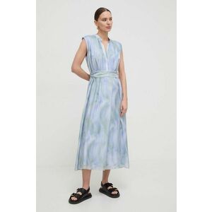 BOSS rochie de mătase midi, evazați 50516007 imagine