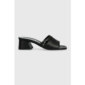 Karl Lagerfeld slapi de piele PLAZA femei, culoarea negru, cu toc drept, KL32405 imagine